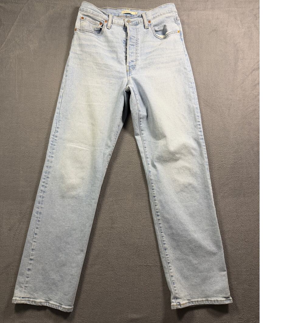Levis Ribcage Straight Jean Womens Size 31 Light Wash Denim High Rise Pants 31